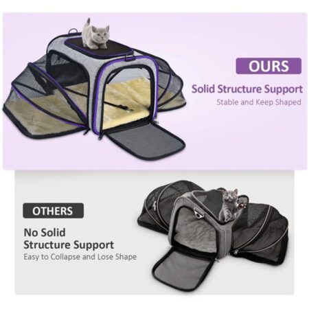 Pet Carrier Bag - Airline Approved Foldable Mesh Dog Carrier -GentlePuppy.com