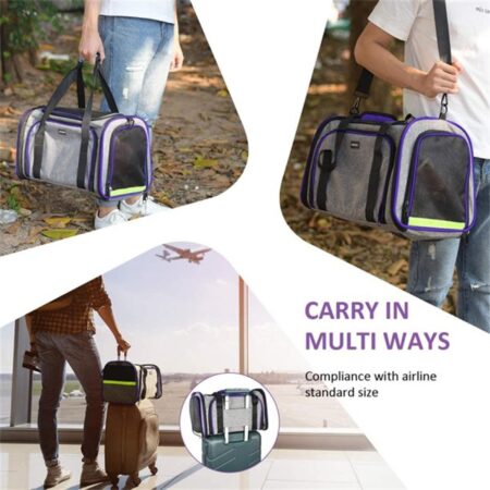 Pet Carrier Bag - Airline Approved Foldable Mesh Dog Carrier -GentlePuppy.com