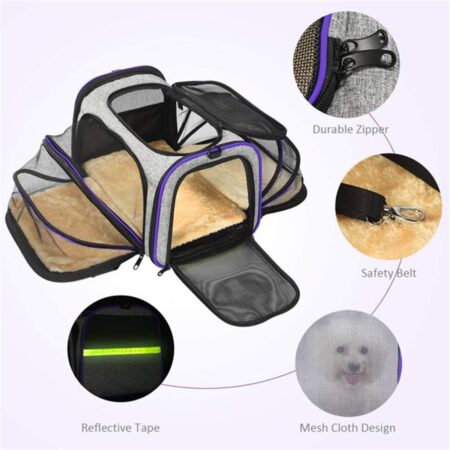 Pet Carrier Bag - Airline Approved Foldable Mesh Dog Carrier -GentlePuppy.com